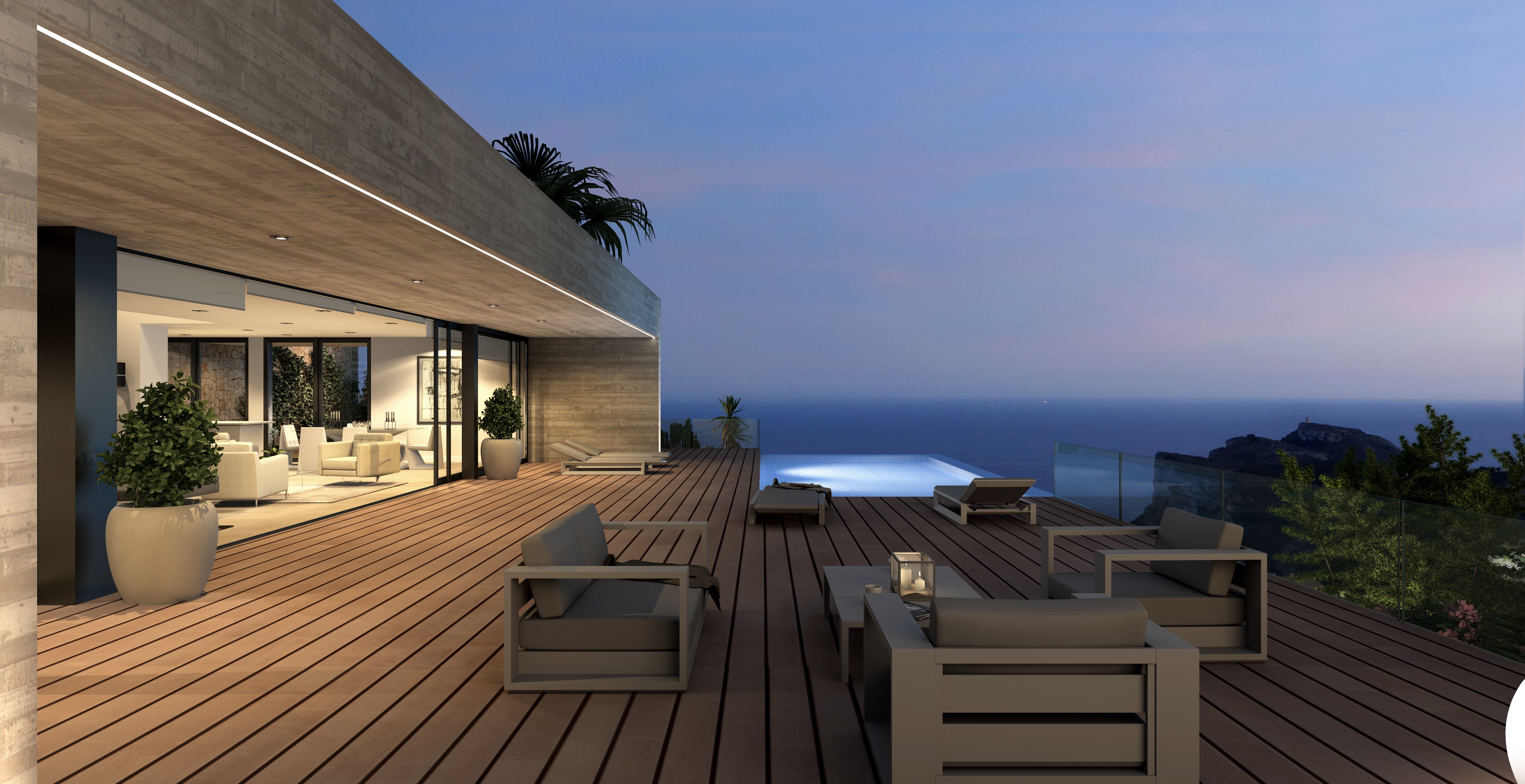 Terrace in villa for sale in Cumbre del Sol