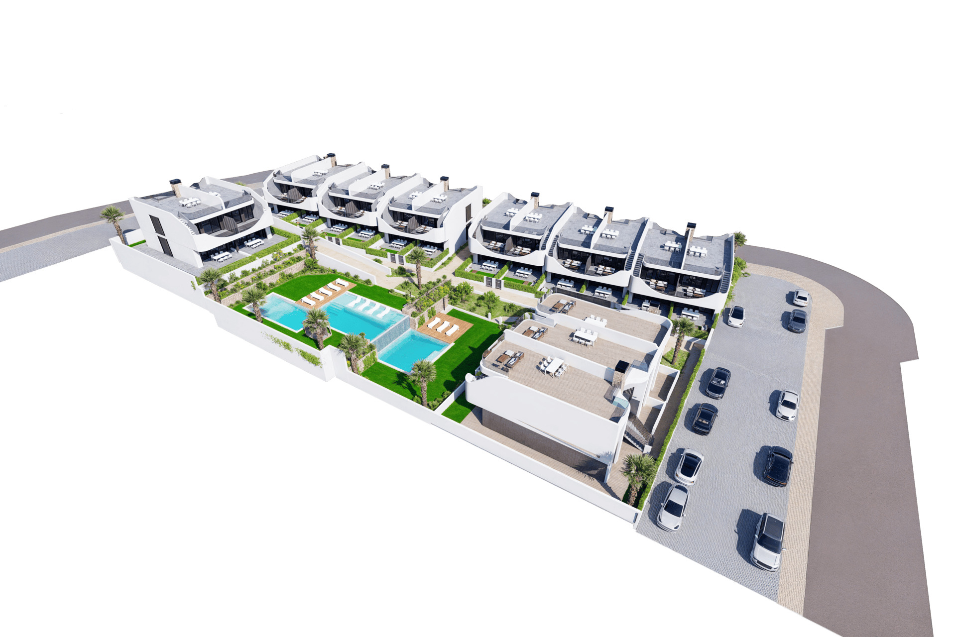 Pool area in low_bungalow for sale in San Miguel de Salinas