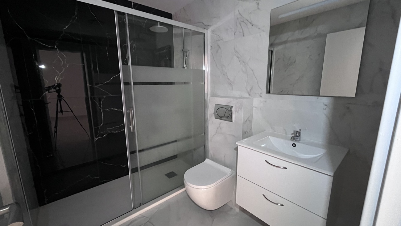 Pool area in bungalow for sale in Torrevieja