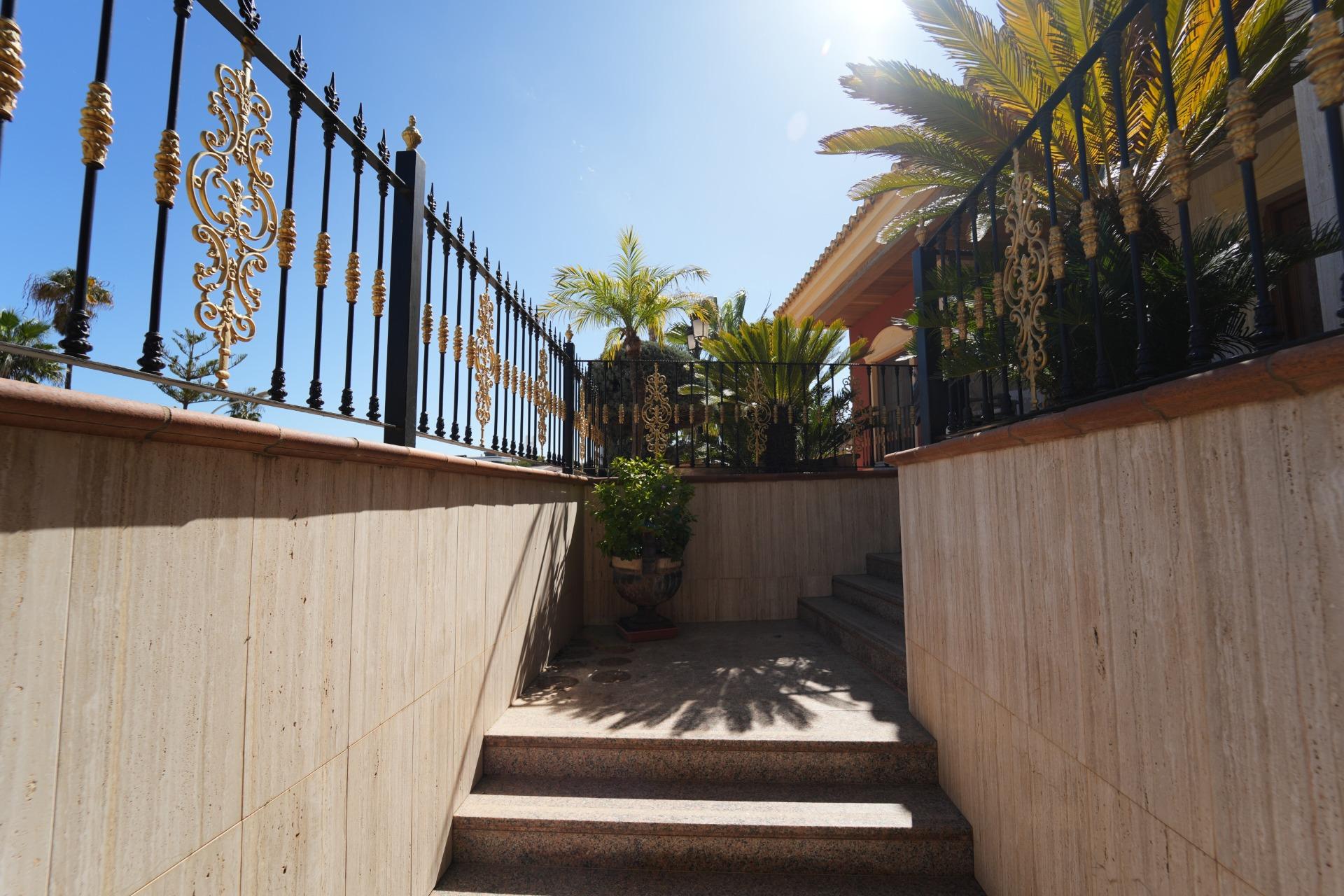 Pool area in villa for sale in Orihuela Costa