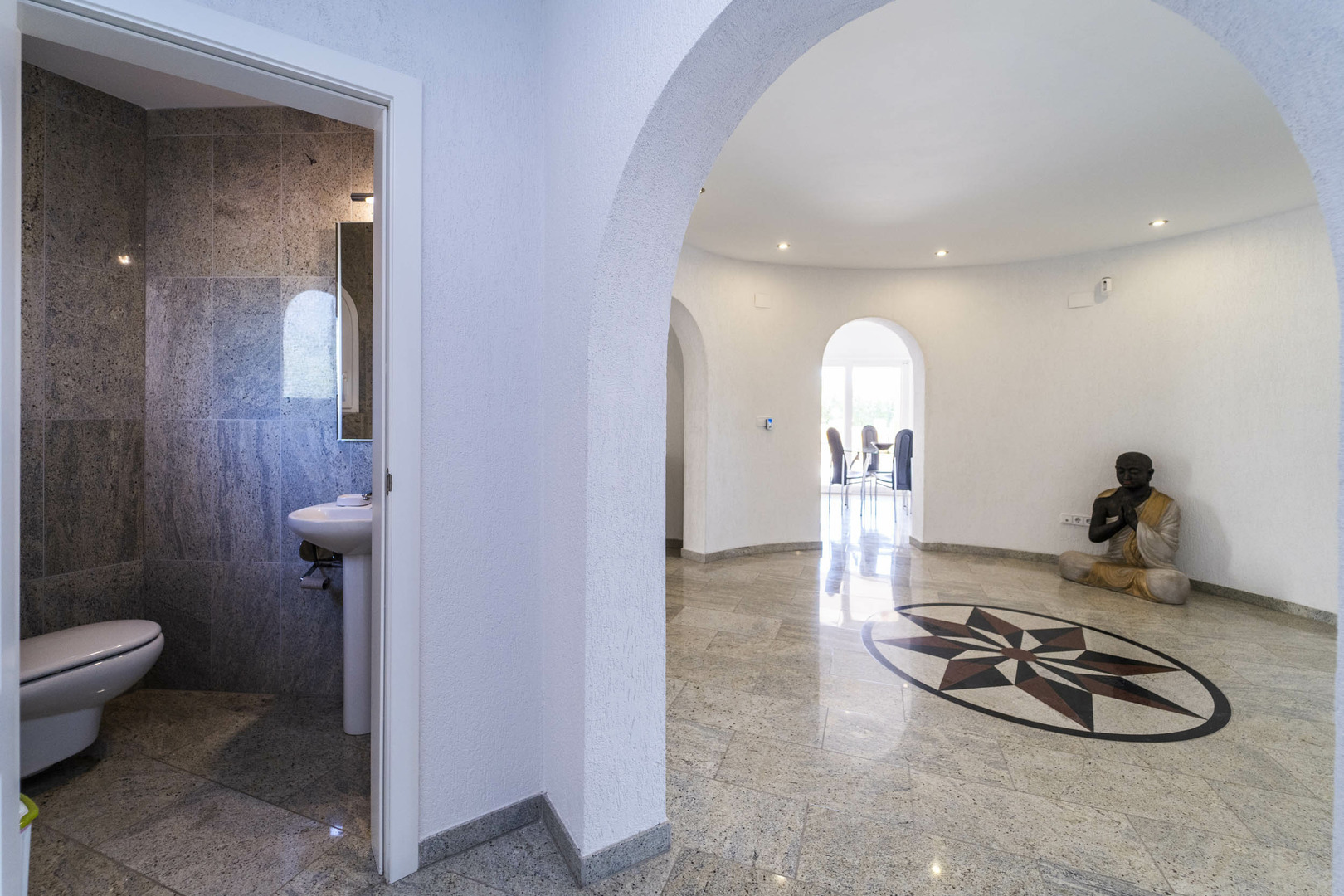 Pool area in villa for sale in Calpe