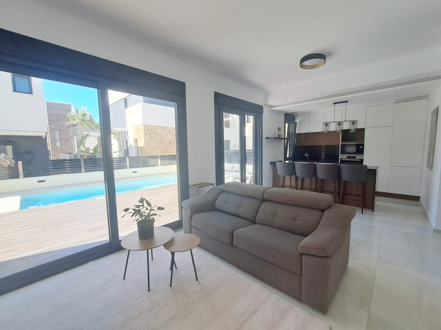 Pool area in villa for sale in Orihuela Costa
