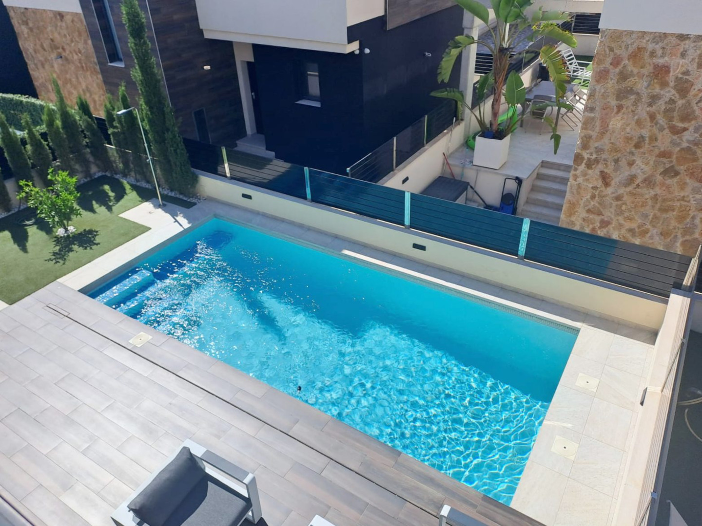 Pool area in villa for sale in Orihuela Costa