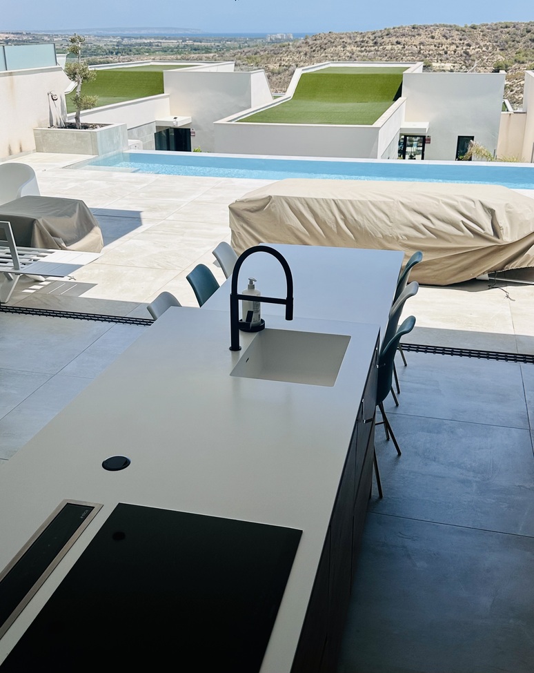 Pool area in villa for sale in Rojales Hills