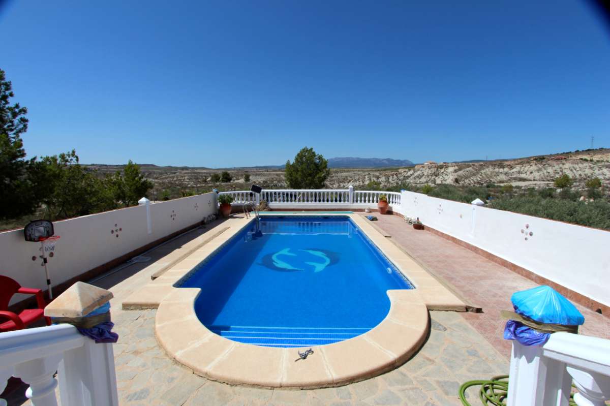 Pool area in villa for sale in Albudeite