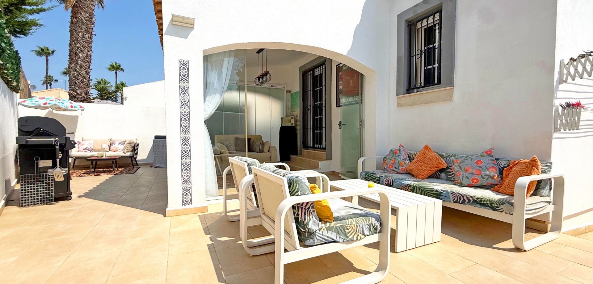 Pool area in villa for sale in Orihuela Costa