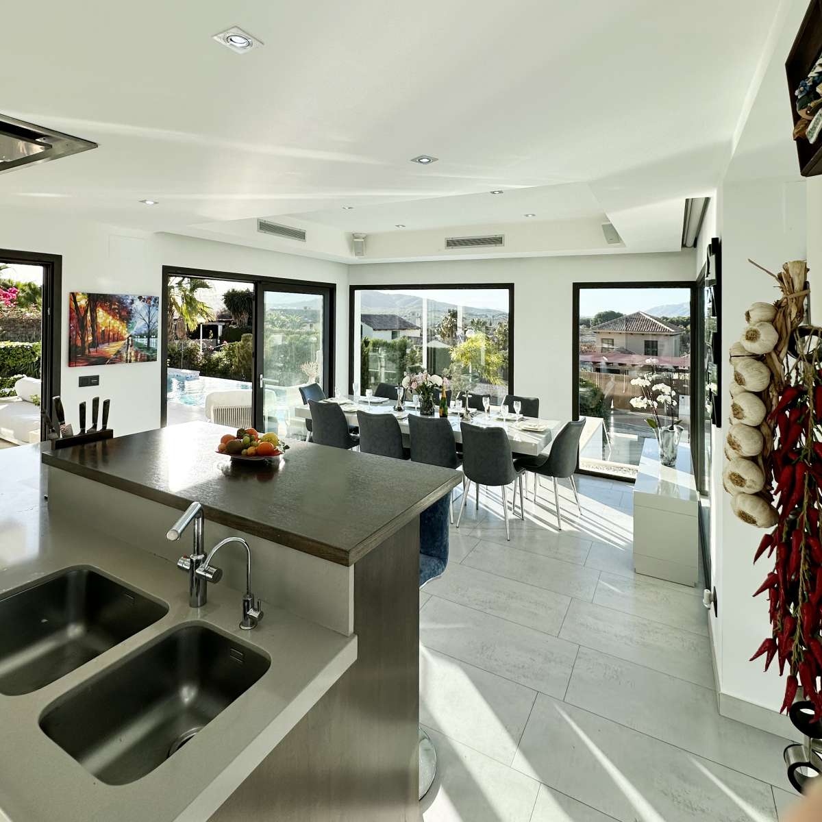 Pool area in villa for sale in javea