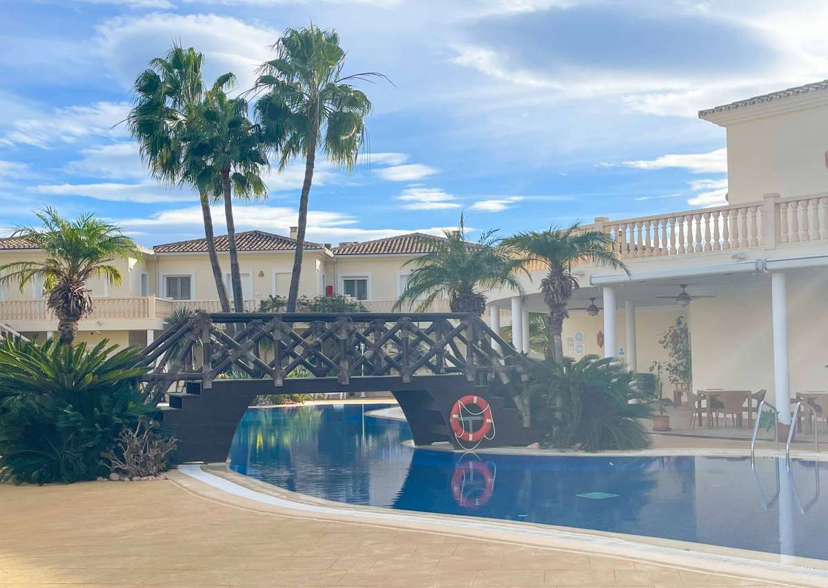 Pool area in apartment for sale in Benissa Costa