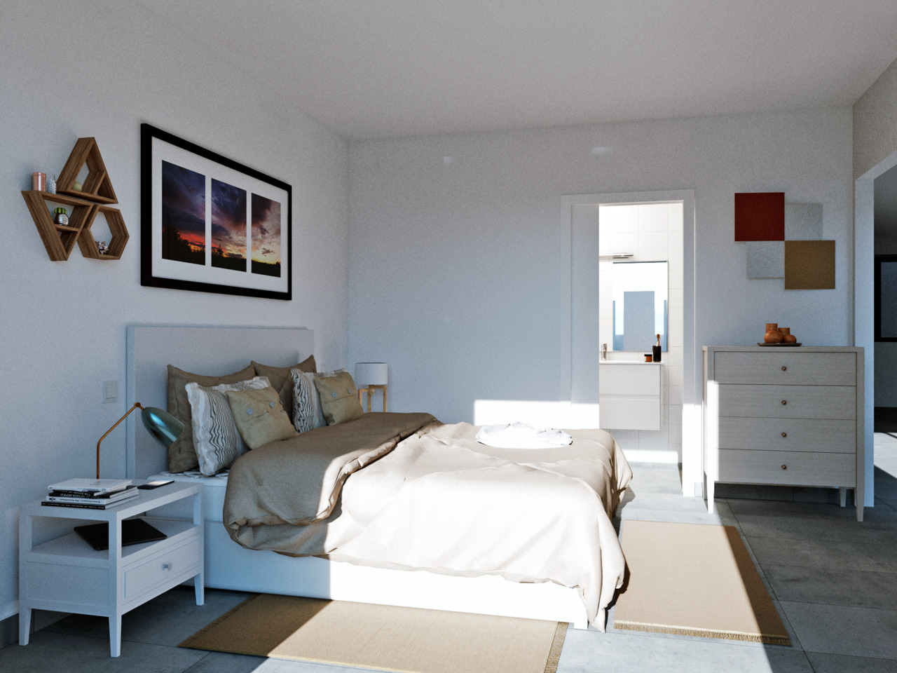 Master bedroom in villa for sale in Los Belones
