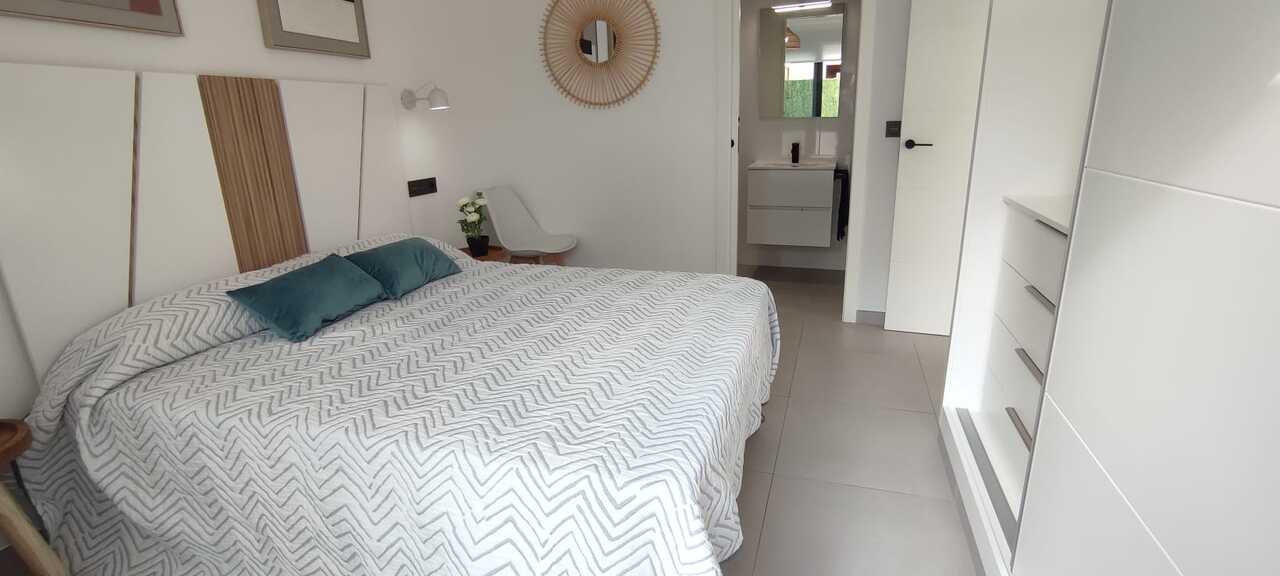 Pool area in villa for sale in Los Belones