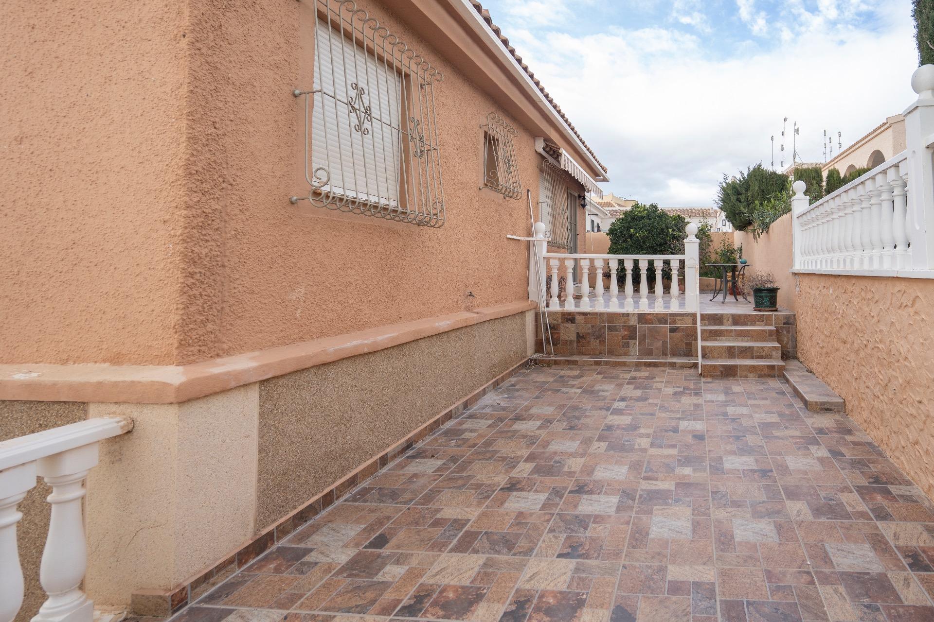Pool area in villa for sale in Mazarron