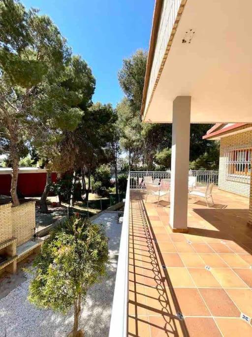 Pool area in villa for sale in Orihuela Costa