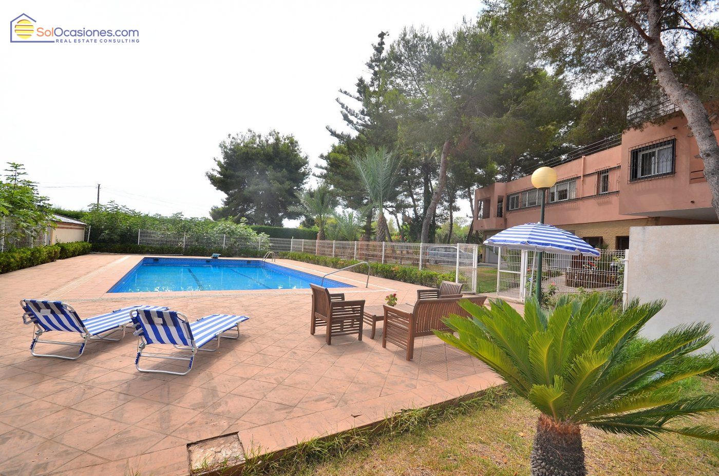 Pool area in villa for sale in Torrevieja