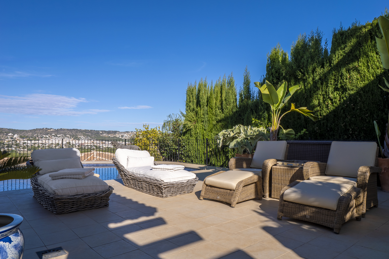 Pool area in villa for sale in javea