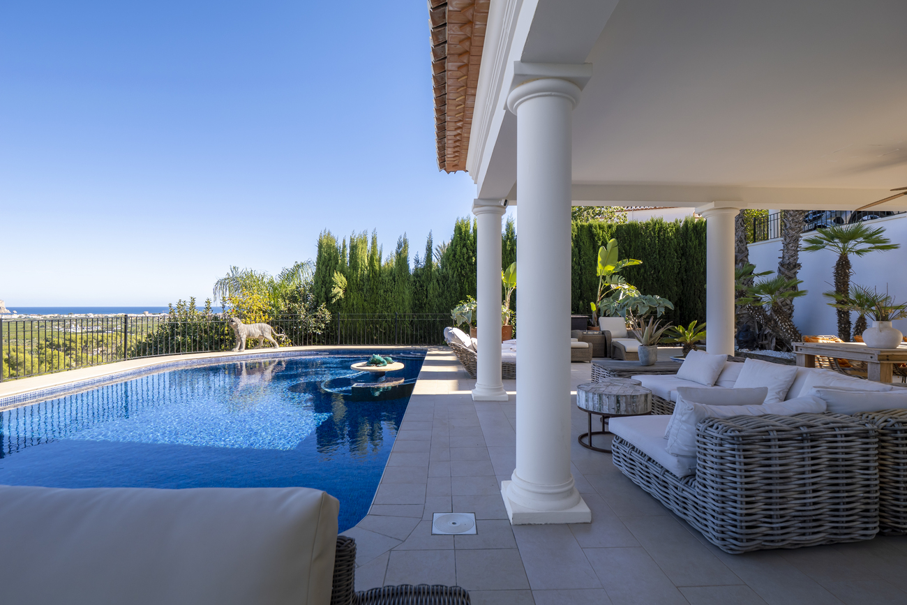 Pool area in villa for sale in javea