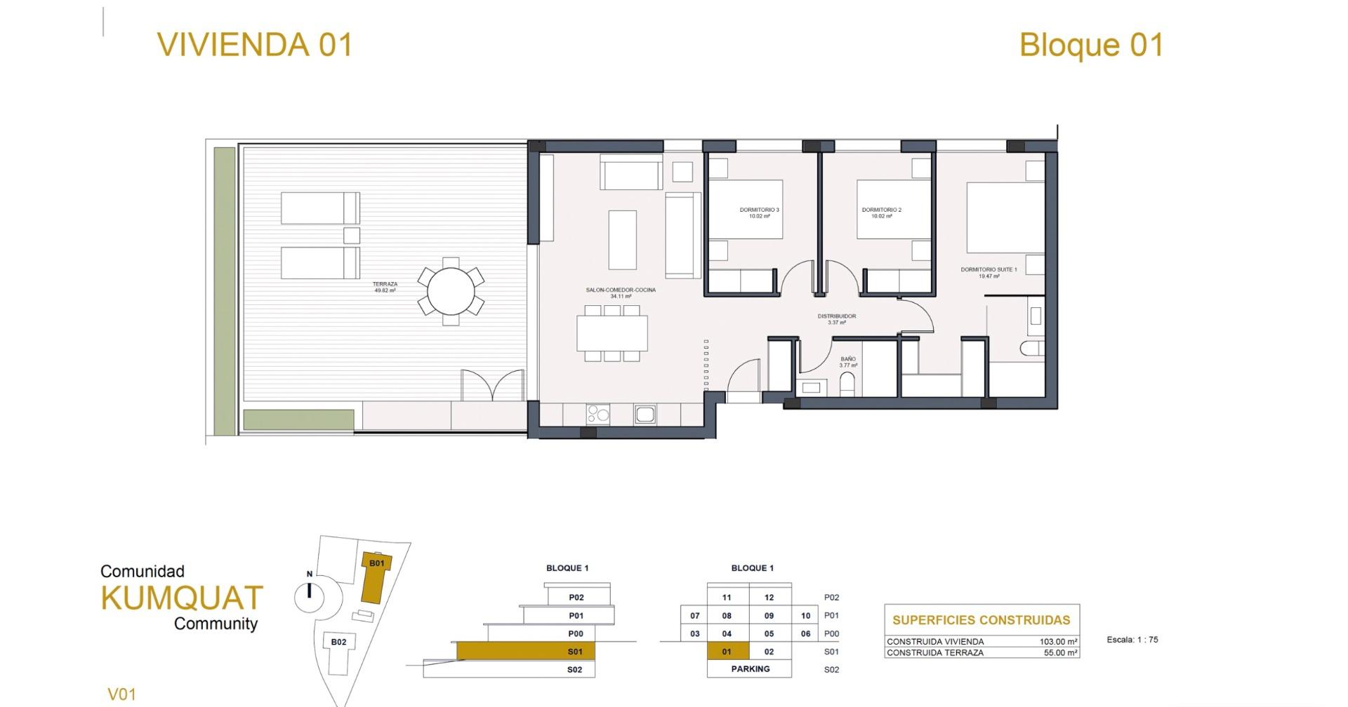 Garden in apartment for sale in Orihuela