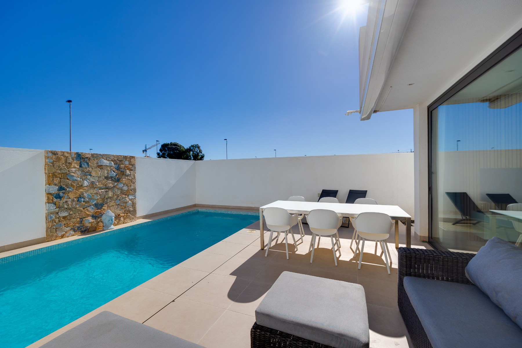 Pool area in villa for sale in San Javier