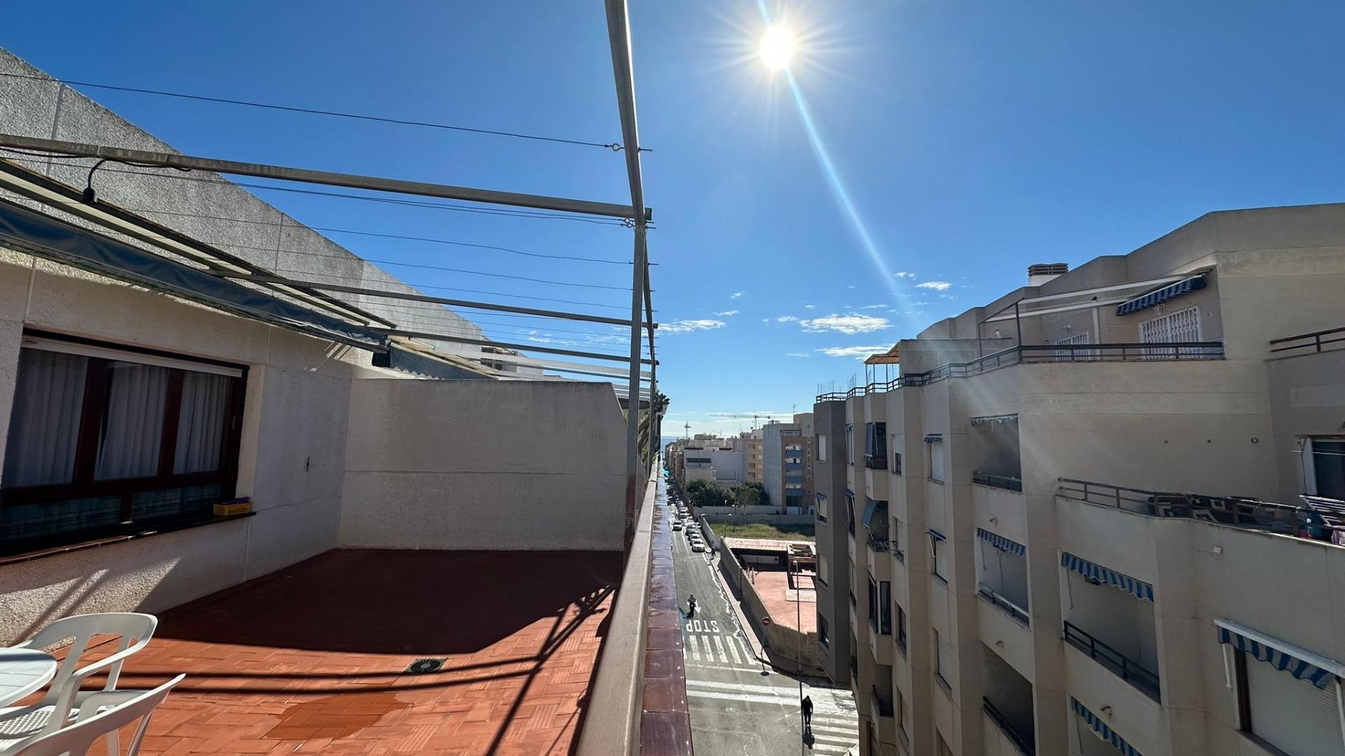 Terrace in penthouse for sale in Torrevieja