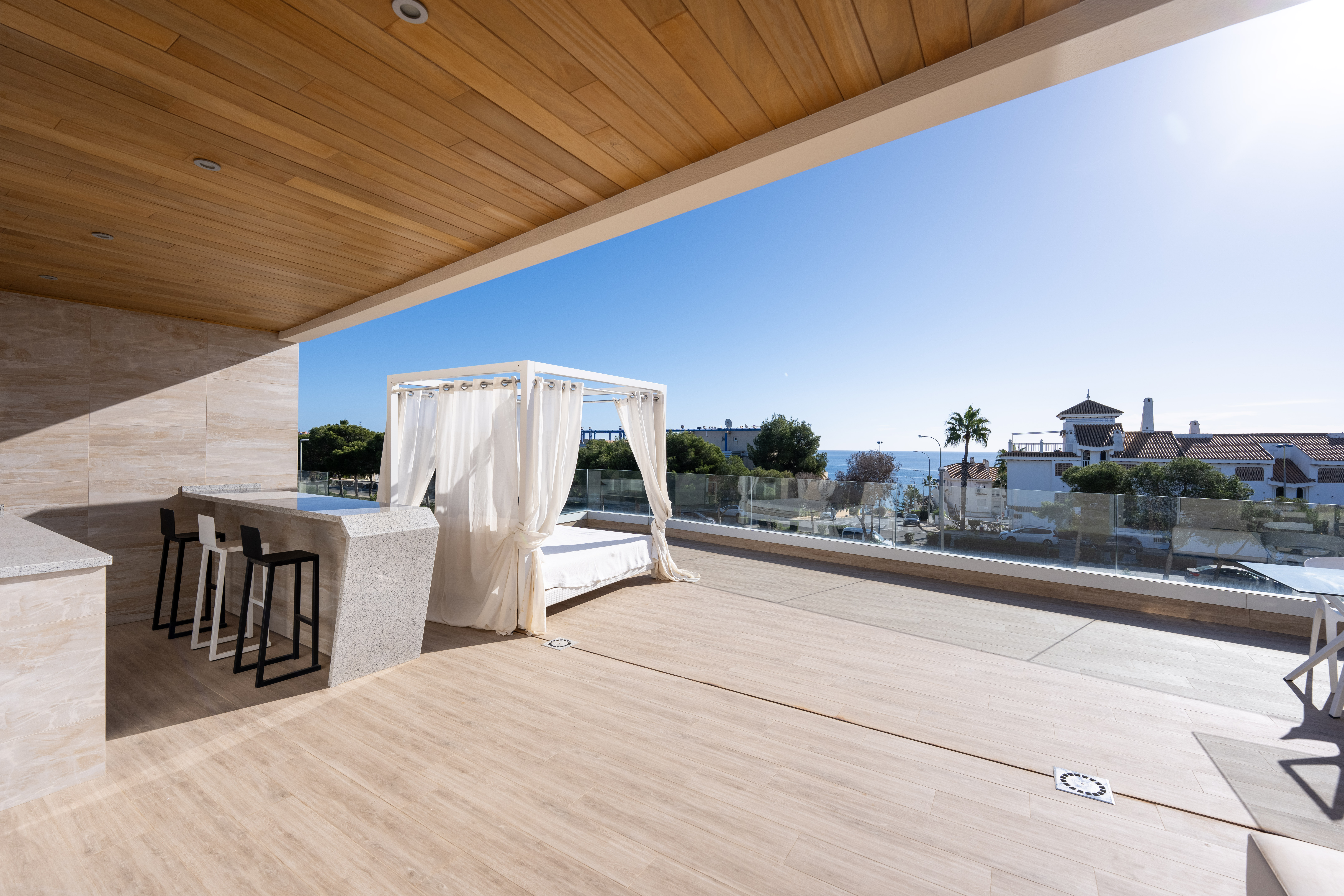 Pool area in villa for sale in Orihuela Costa