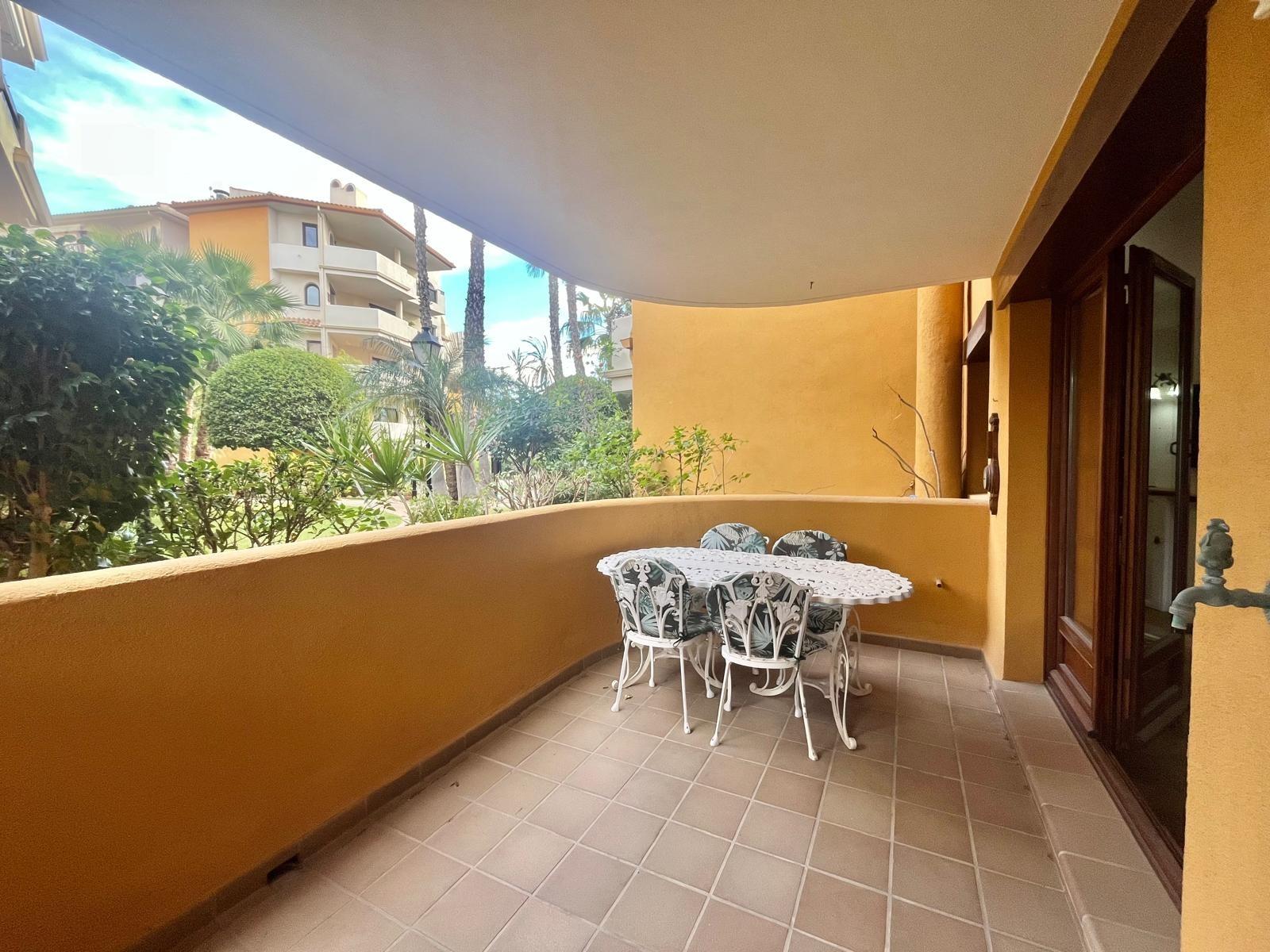 Pool area in bungalow for sale in Torrevieja