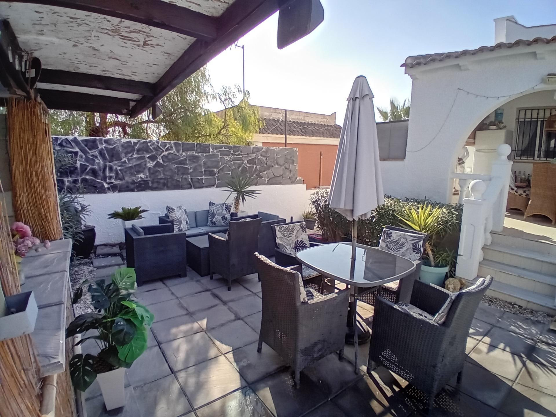 Pool area in villa for sale in Mazarron