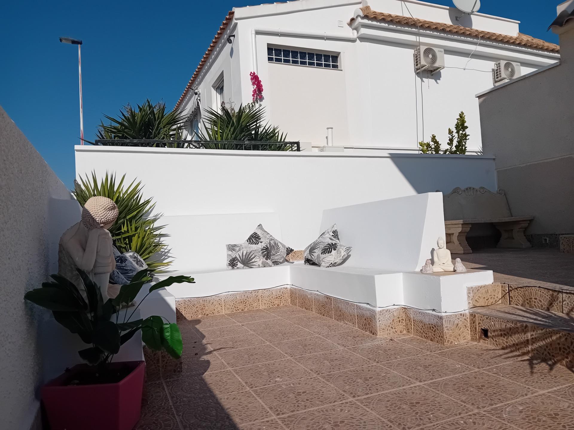 Pool area in villa for sale in Mazarron