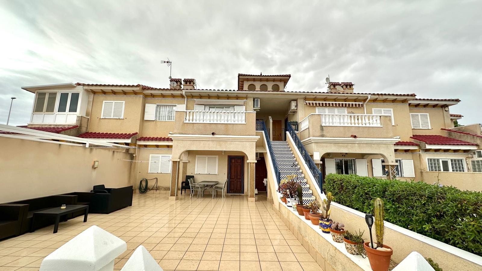 Pool area in bungalow for sale in Orihuela Costa
