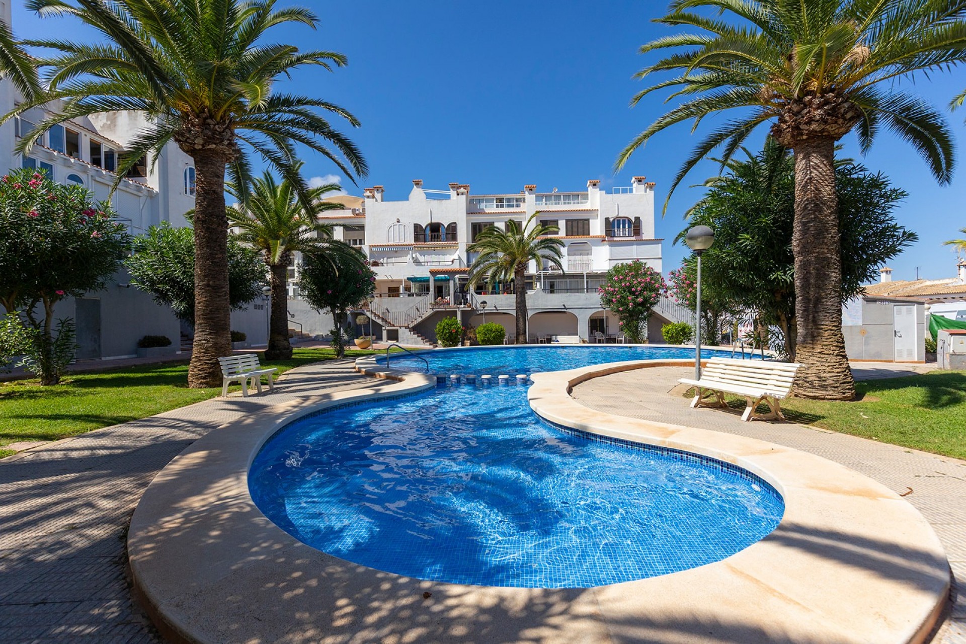 Pool area in apartment for sale in La Mata