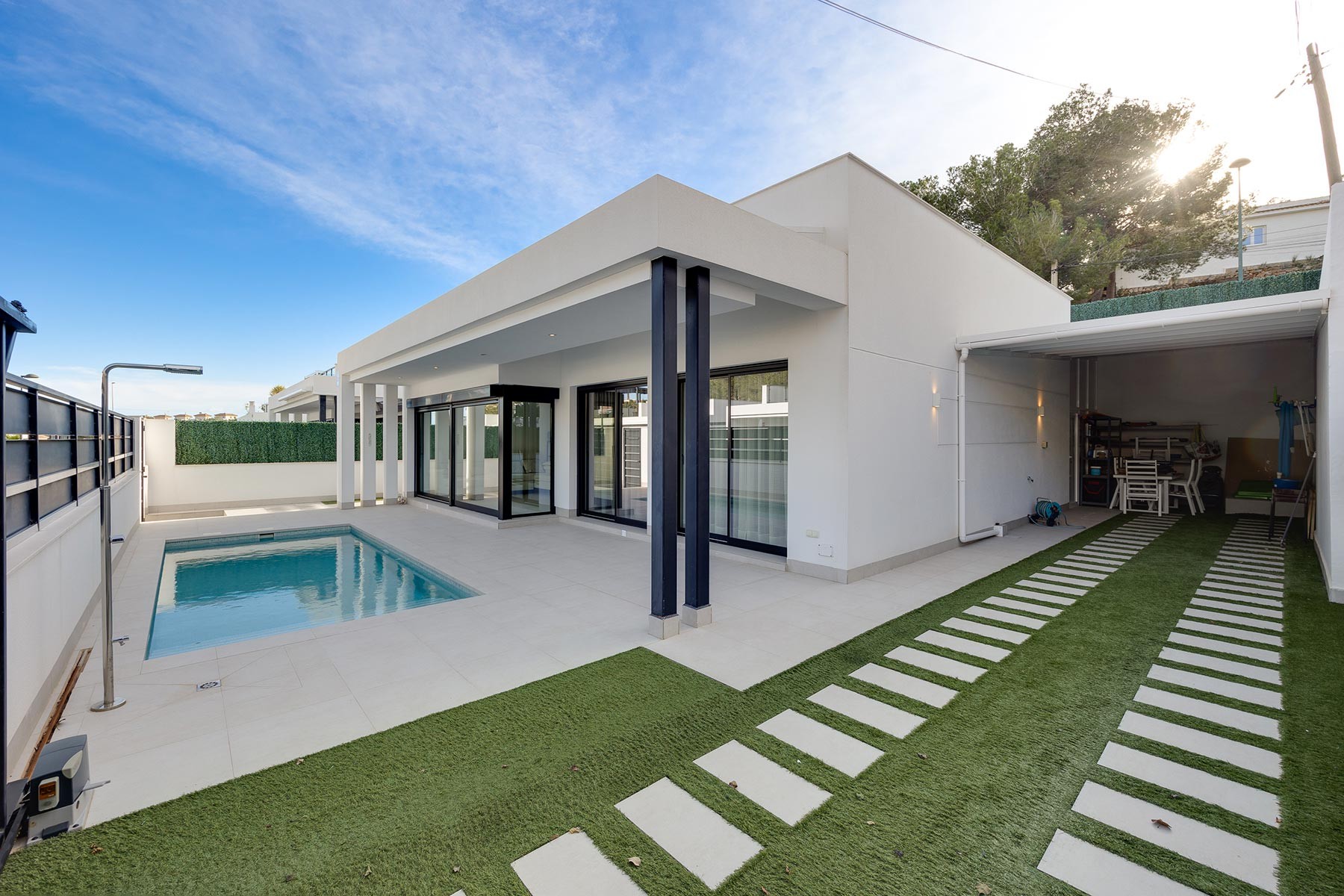 Pool area in villa for sale in Pinar de Campoverde