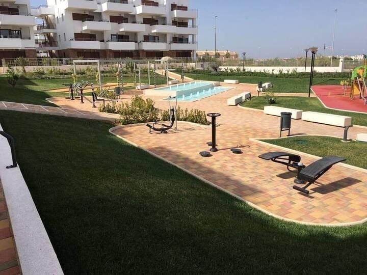 Pool area in apartment for sale in Orihuela Costa