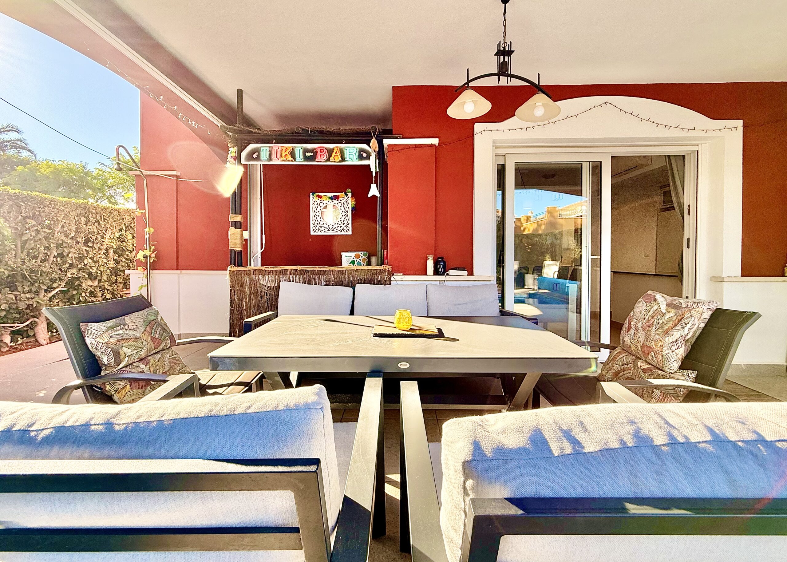 Pool area in villa for sale in Mar Menor Golf Resort