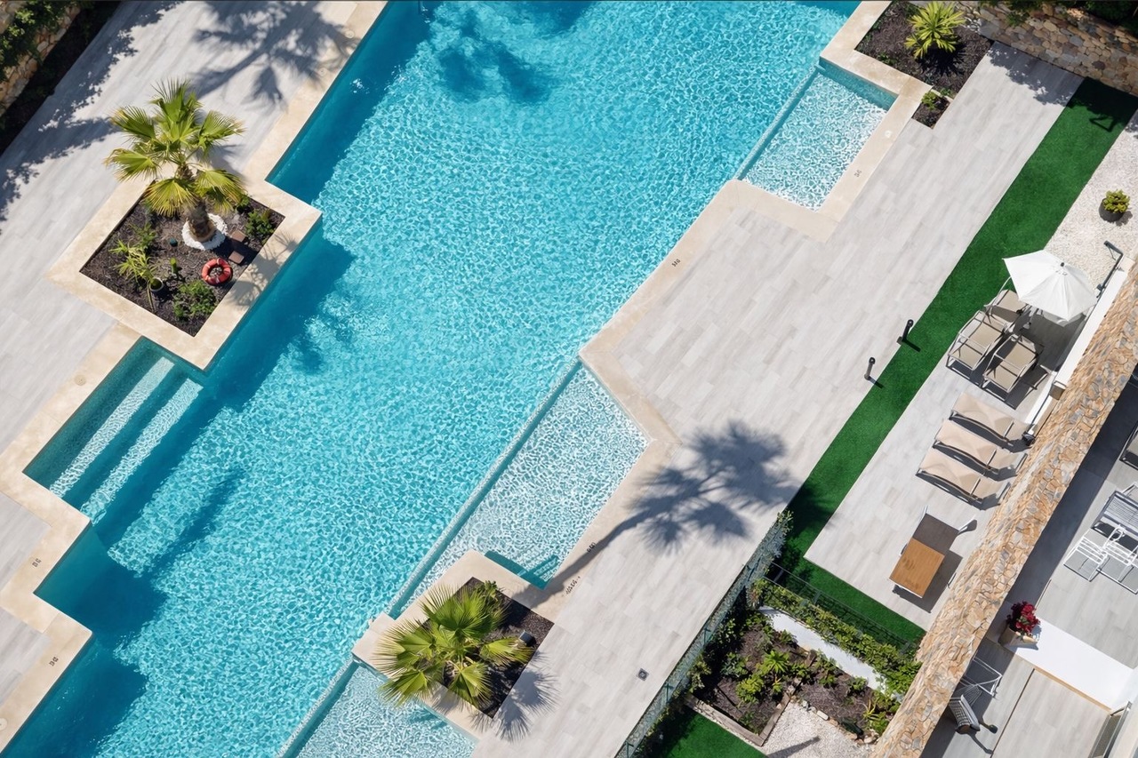 Pool area in apartment for sale in Villamartin