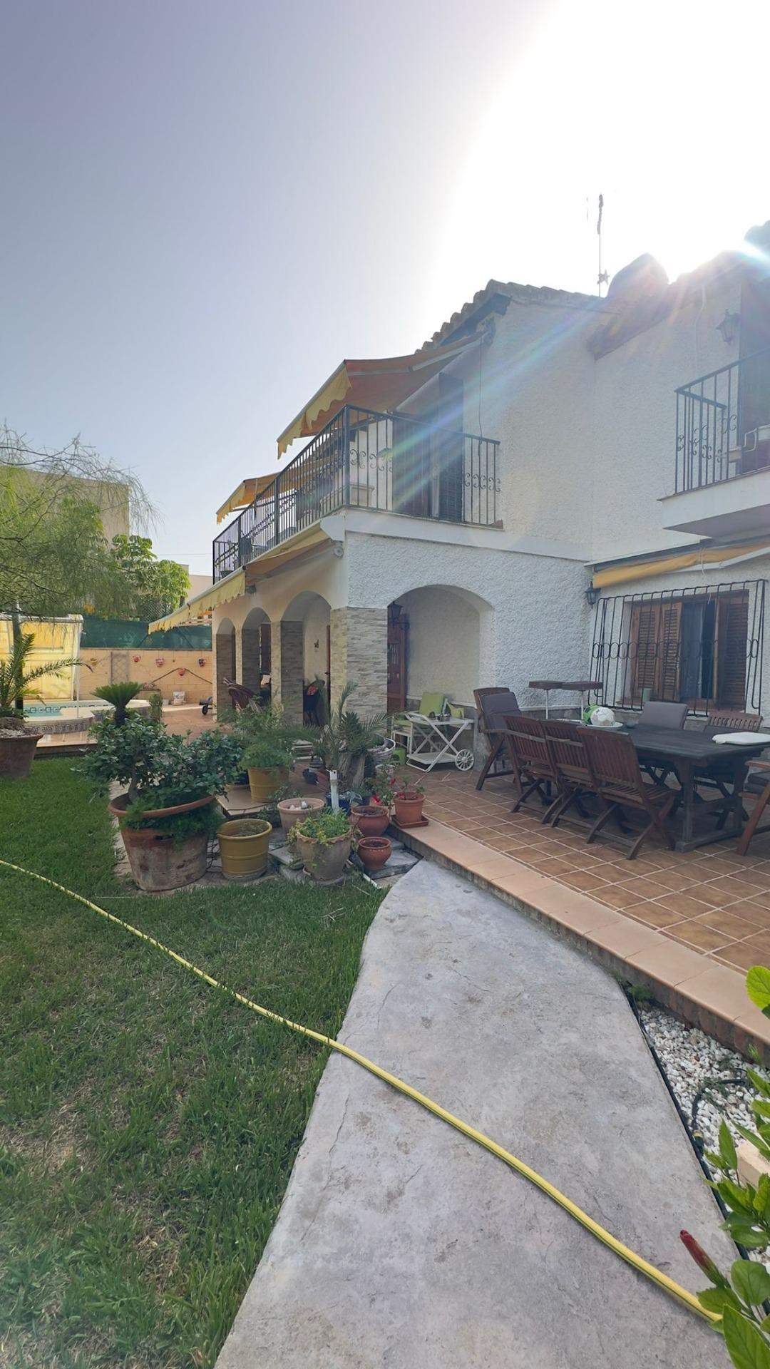 Pool area in villa for sale in Orihuela Costa