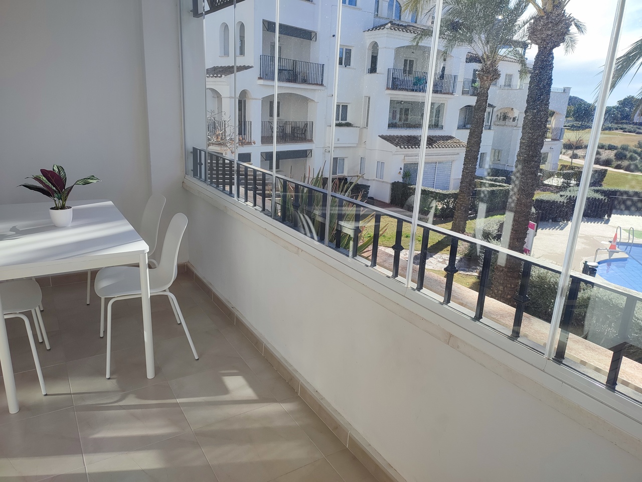 Pool area in apartment for sale in Hacienda Riquelme Golf Resort