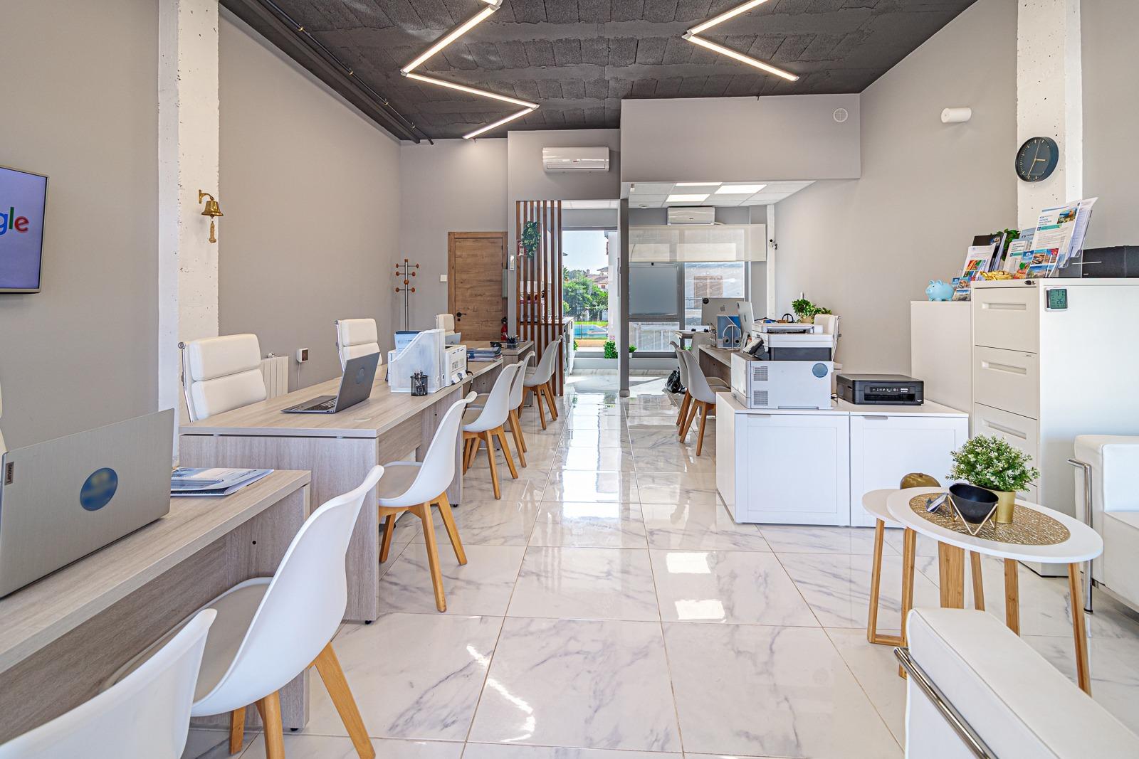Office for sale with modern designer renovation, high-quality furniture, computers, printers, and th