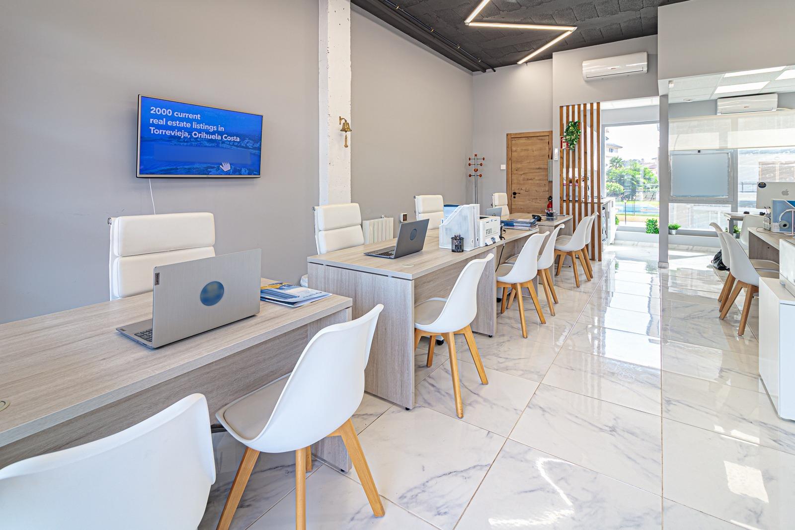 Office for sale with modern designer renovation, high-quality furniture, computers, printers, and th