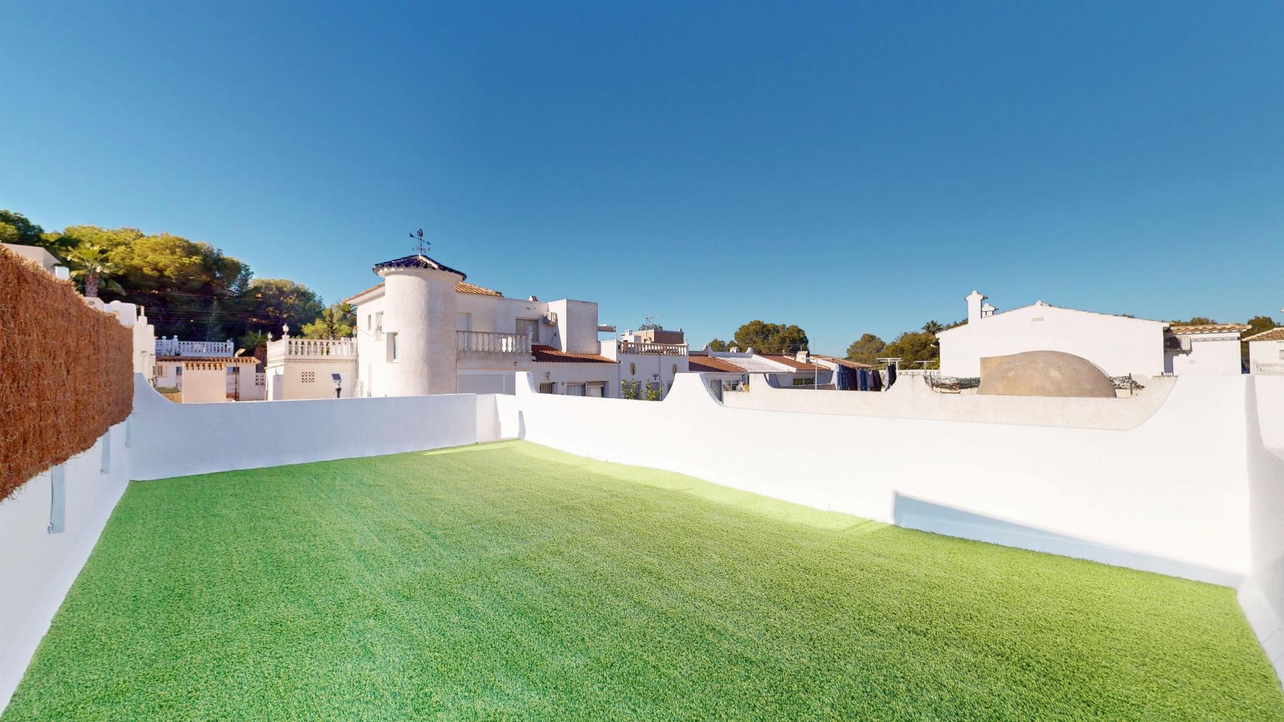Pool area in bungalow for sale in Orihuela Costa