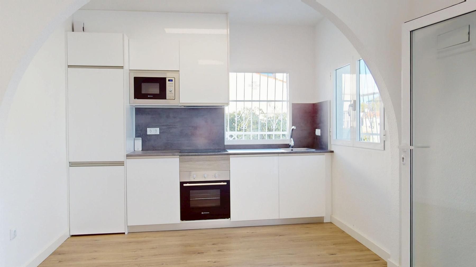 Pool area in bungalow for sale in Orihuela Costa