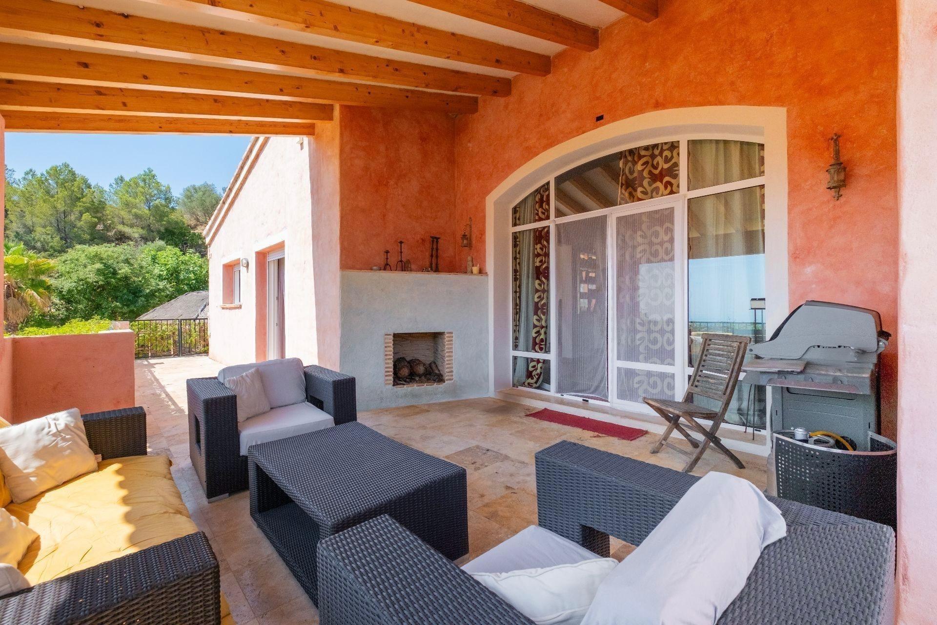 Pool area in villa for sale in Altea