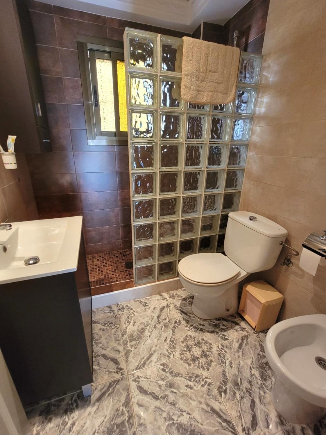 Pool area in bungalow for sale in Torrevieja