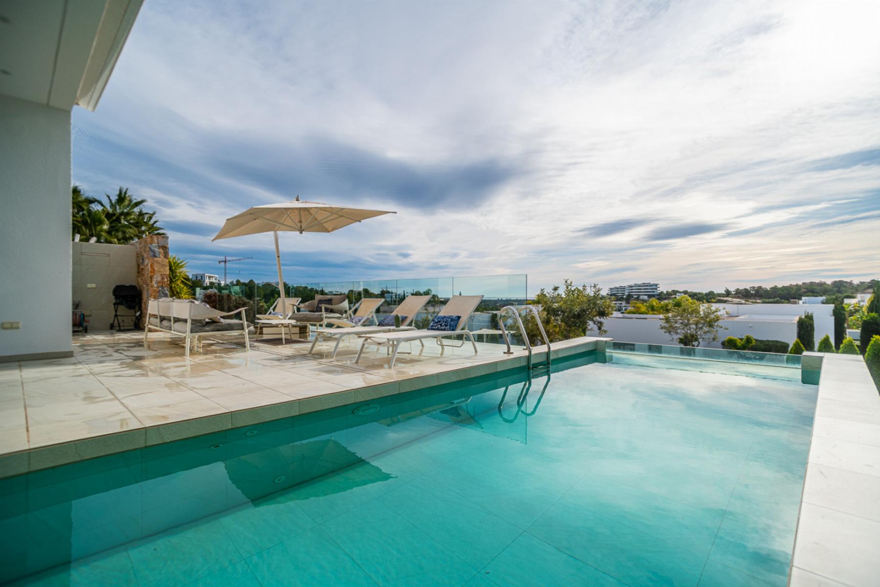 Pool area in villa for sale in Orihuela Costa