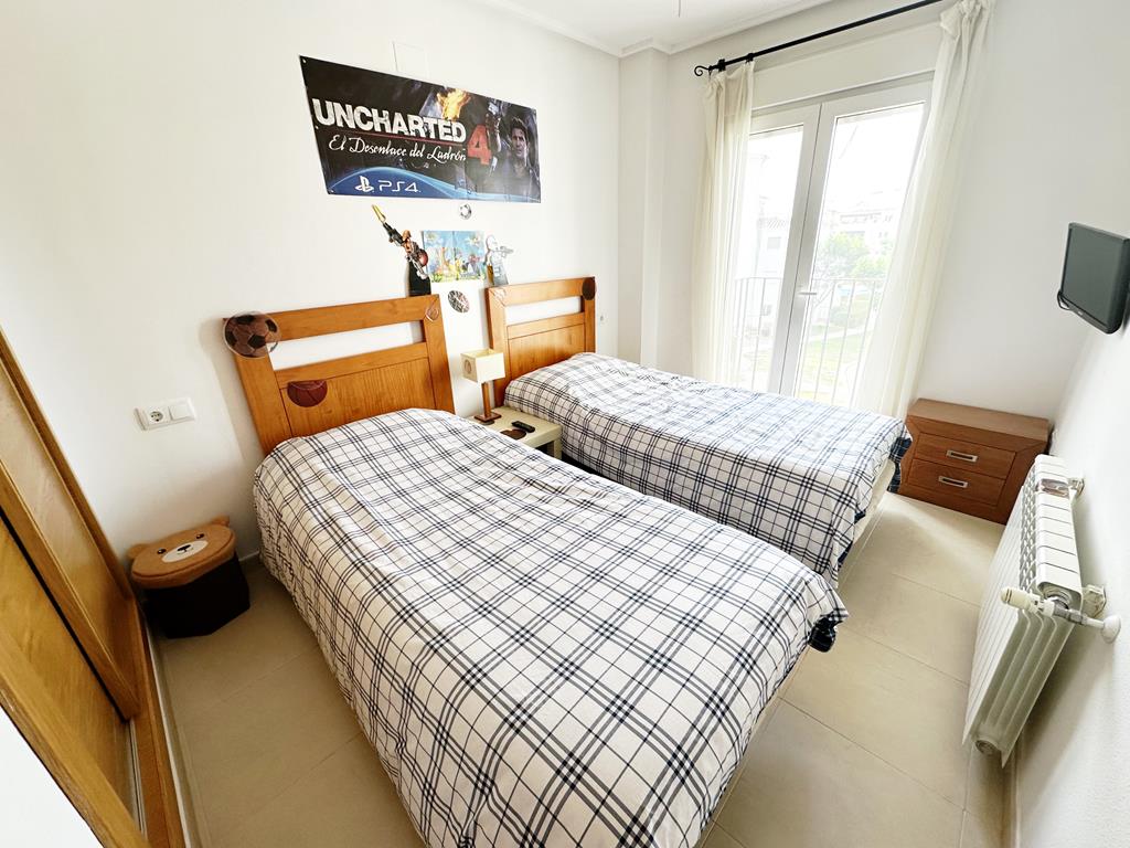 Garden in apartment for sale in Hacienda Riquelme Golf Resort