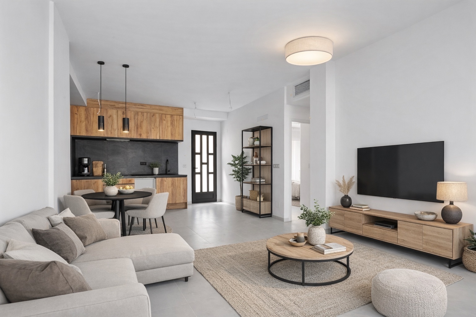 Come see this recently completed, practically brand-new ground-floor flat in the charming town of Sa