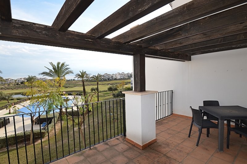 Garden in apartment for sale in Hacienda Riquelme Golf Resort