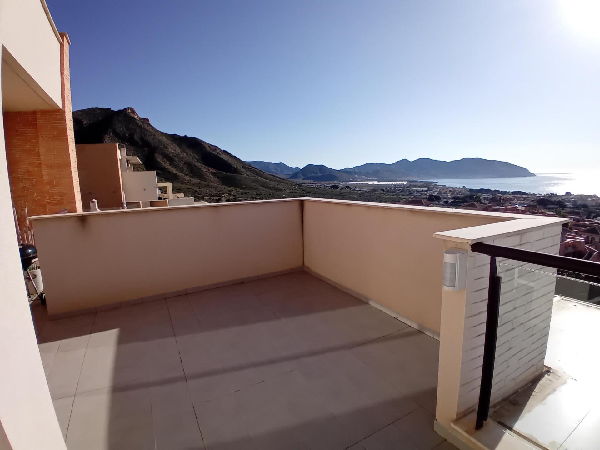Pool area in penthouse for sale in Cartagena
