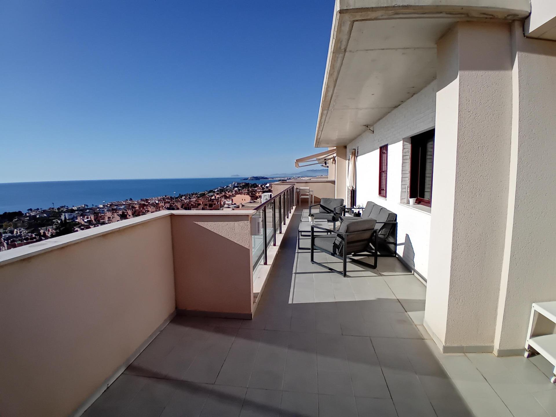 Pool area in penthouse for sale in Cartagena