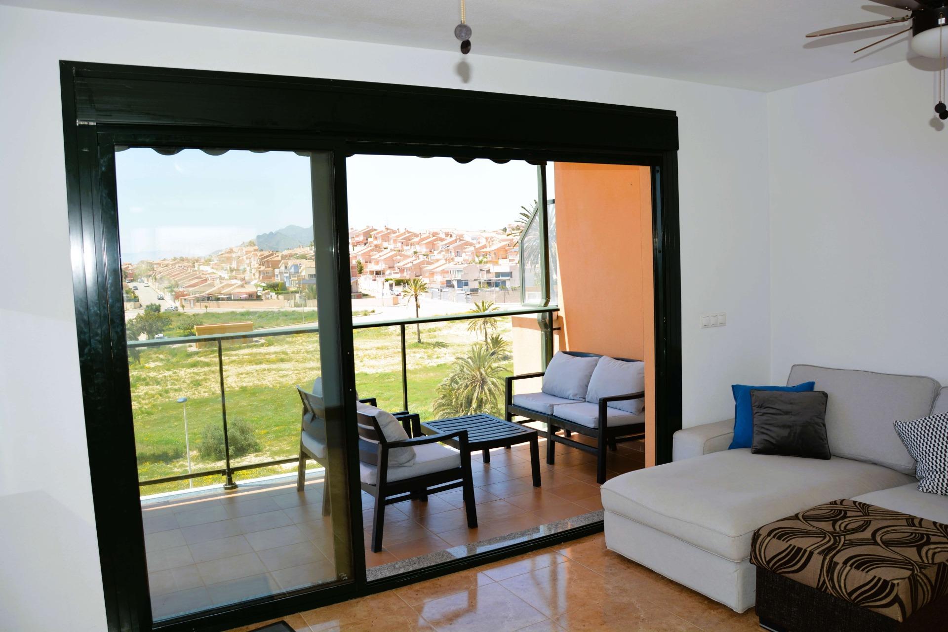 Living room in penthouse for sale in Puerto de Mazarron