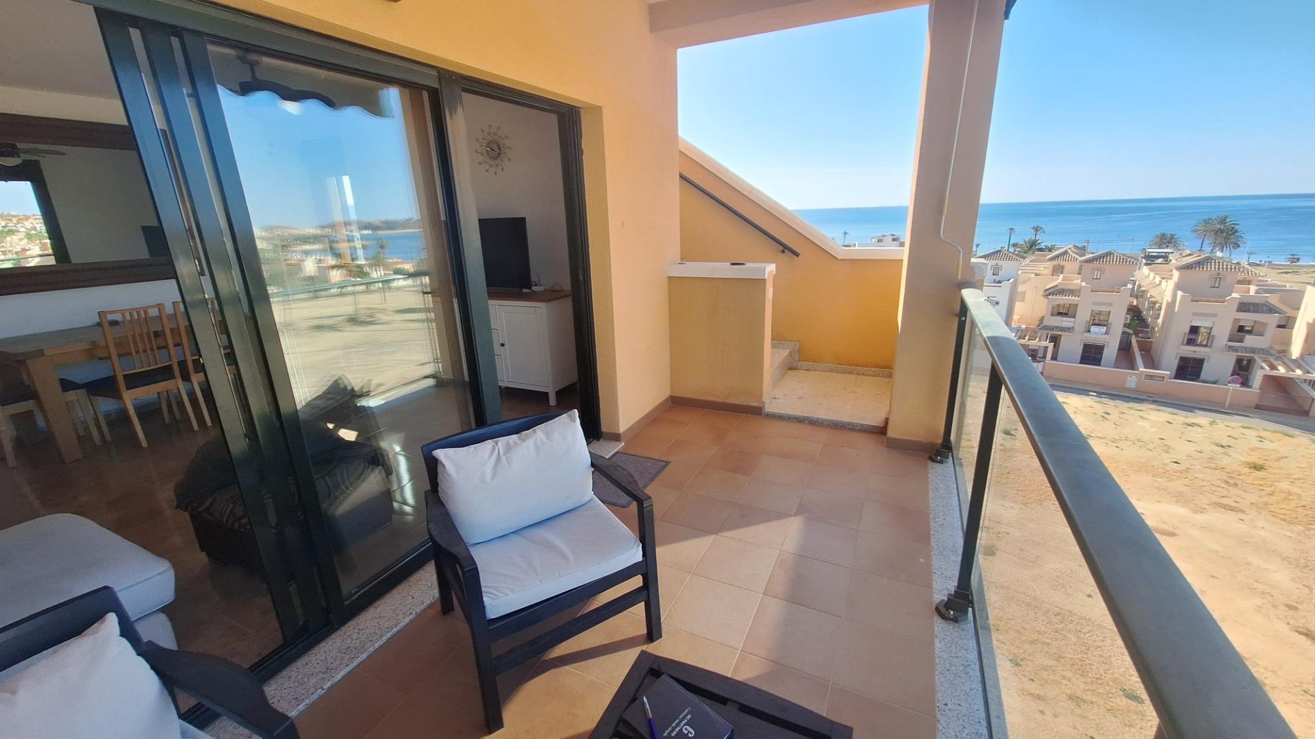Terrace in penthouse for sale in Puerto de Mazarron