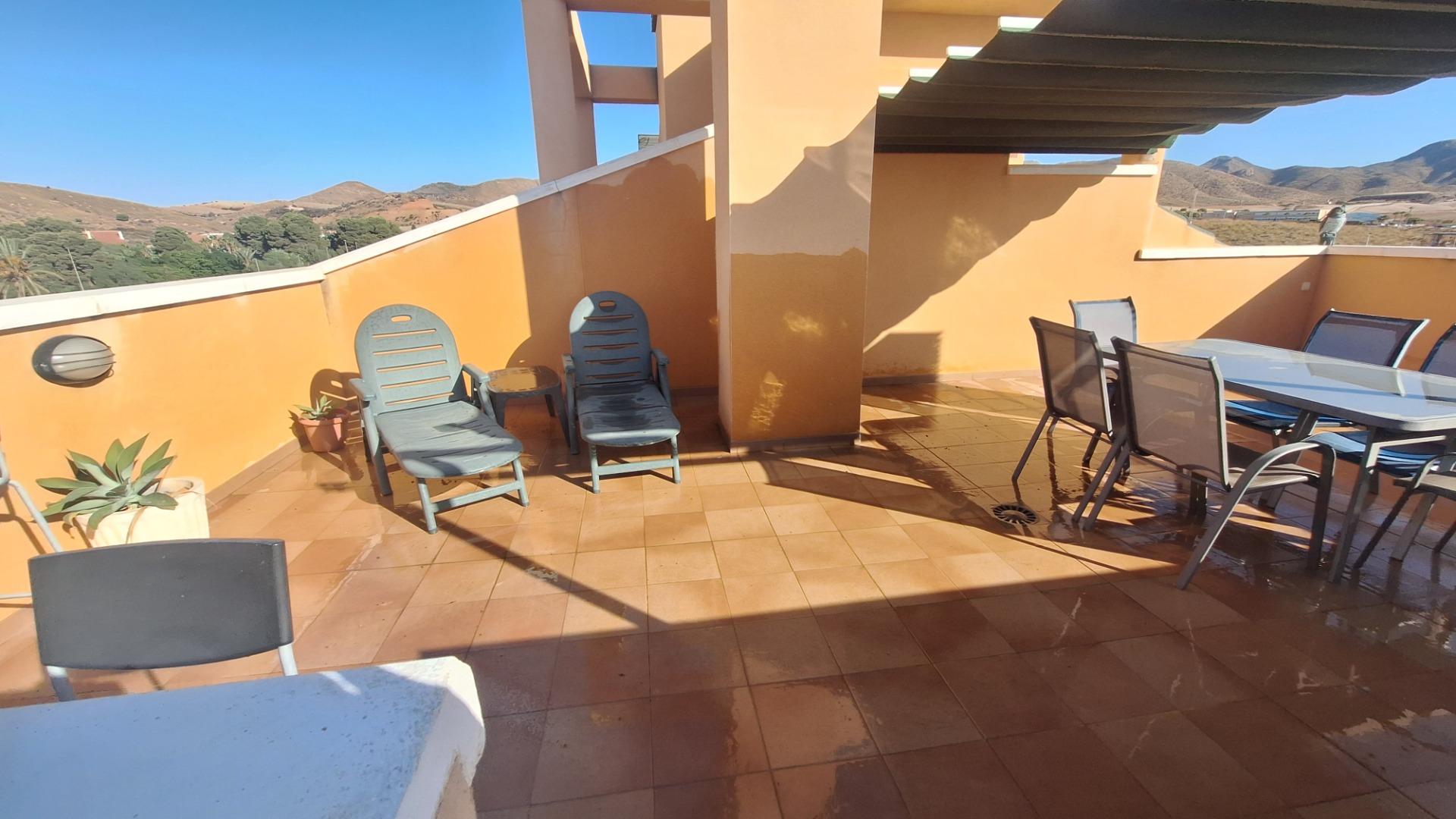 Terrace in penthouse for sale in Puerto de Mazarron
