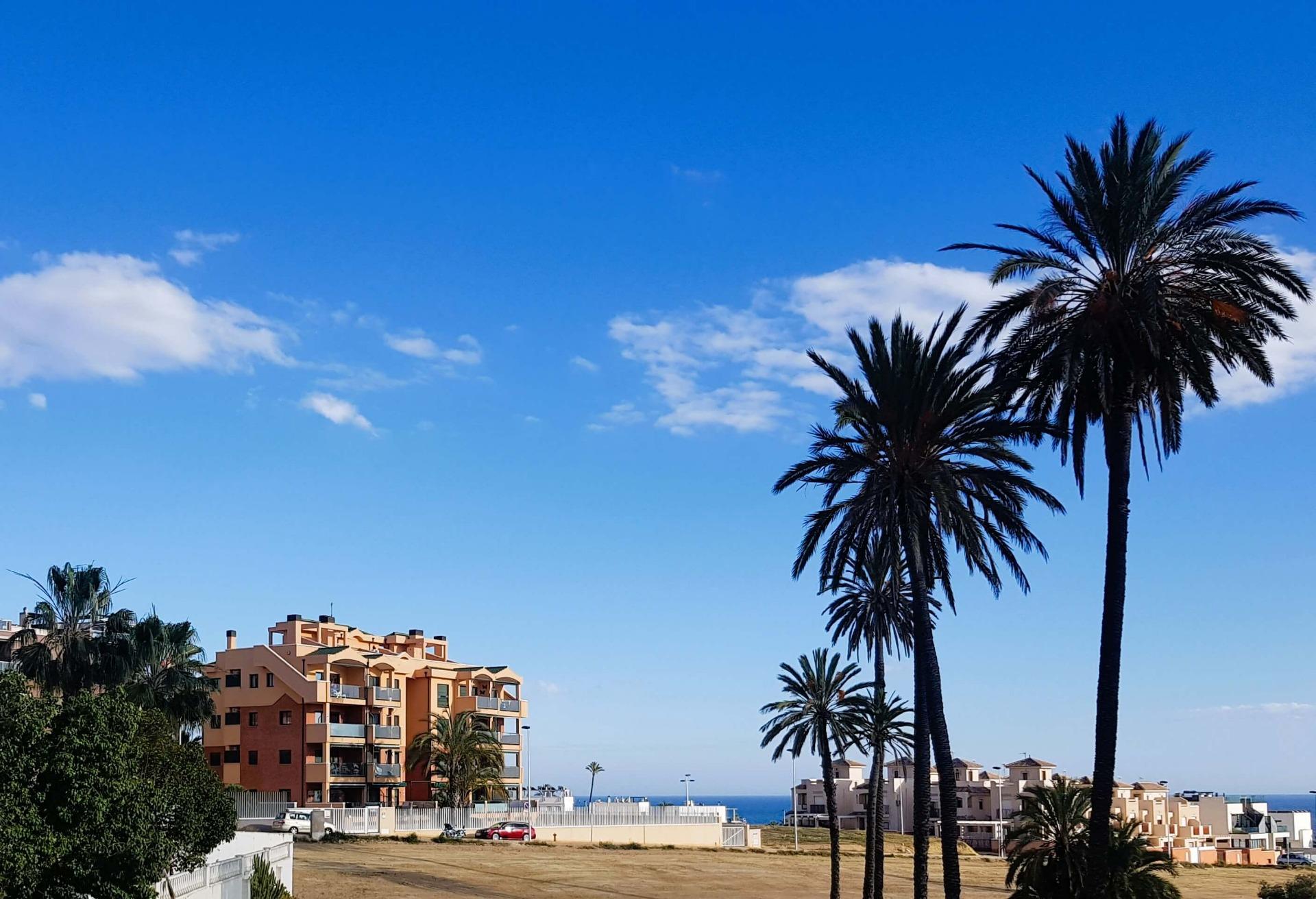Pool area in penthouse for sale in Puerto de Mazarron